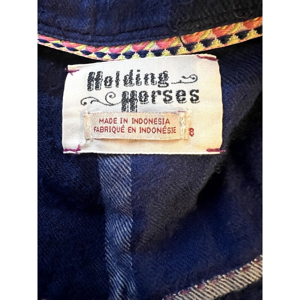 Anthropologie Holding Horses Blue Plaid Flannel Womens Shacket Top Women's Size - Picture 11 of 11